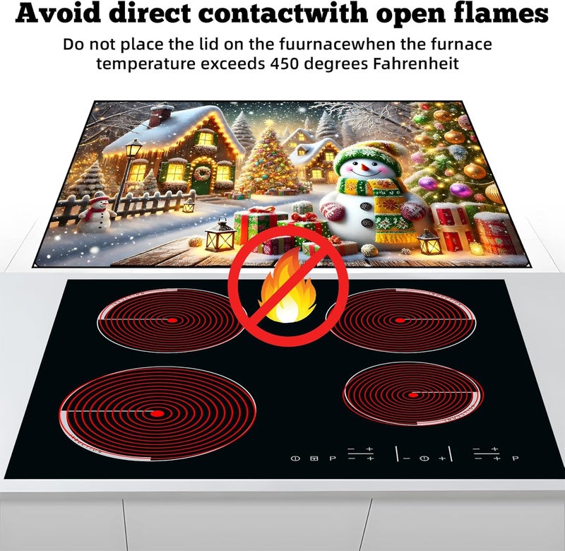 AOHMPT Stove Top Cover for Electric Stove: 28''×20'' Stove Cover Elevate Your Kitchen Reliable Heat Protection,Non-Slip Kitchen Decor (MAI-Z2411176) - Image 3